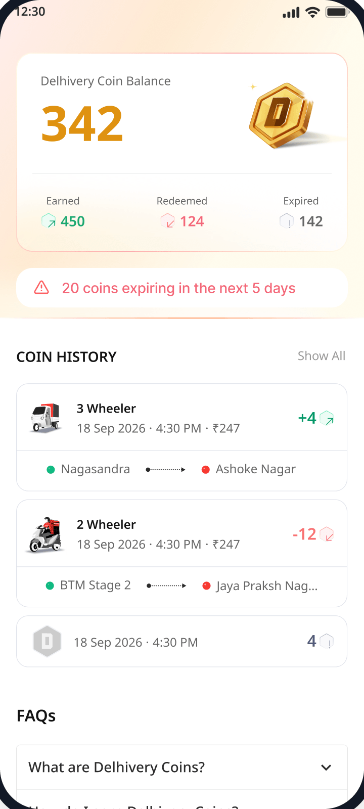 The Coins hub: balance, totals and what's expiring
