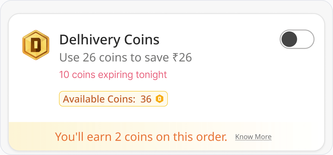 Coin card: expiring tonight