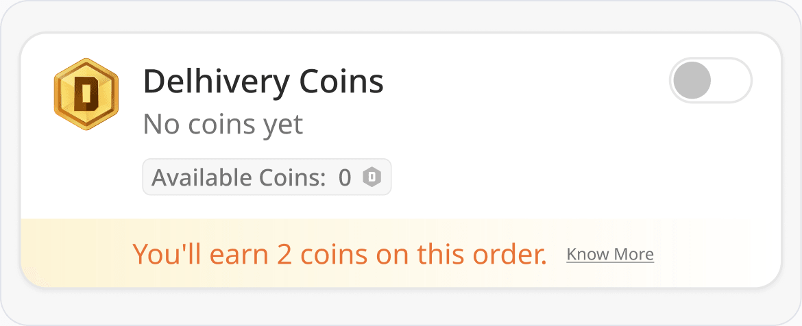 Coin card: no coins yet