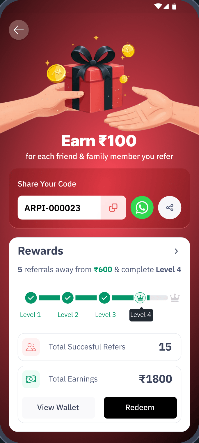 The refer page at 15 referrals