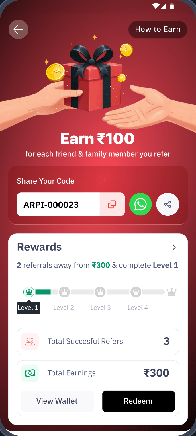 The refer page at 3 referrals